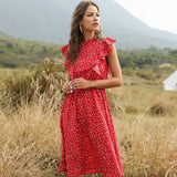 Dot Chiffon Long Maxi Dress