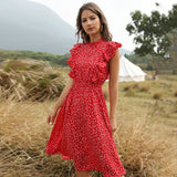 Dot Chiffon Long Maxi Dress