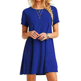 Loose plus size solid color Dress
