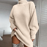 Turtleneck Long Sweater Dress