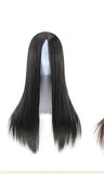 Headgear Style Split Black Long Wig