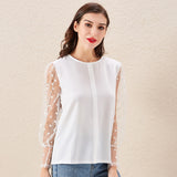 Elegant Polka Dot Lace Shirt Top