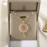 Sun Flower Pendant Necklace