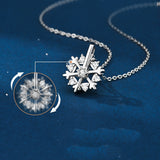 Rotatable Silver Snowflake Necklace