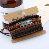 Believe Suit Leather Bracelet