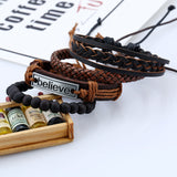 Believe Suit Leather Bracelet