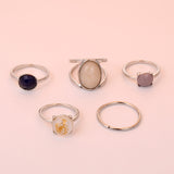 Temperament Gemstone Small Round Ring