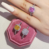 Charm Cubic Shape Stone Ring