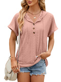 Roporta Hooded Button T-shirt Top