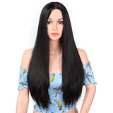 Headgear Style Split Black Long Wig