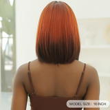 Red Bangs Short Straight Hair Wig