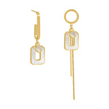 Needle  Acrylic Square Tassel Earrings