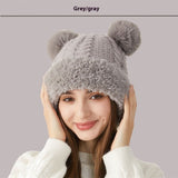 Cute Fur Ball Knitted Hat