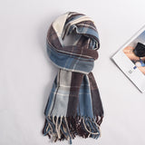 Plaid Scarf For Women Winter Warm Thickened Long Scarf