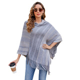 Knitted Tassel Shawl Cape