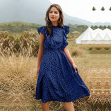 Dot Chiffon Long Maxi Dress