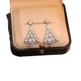 Women's High-quality Silver Needle Christmas Tree Earrings