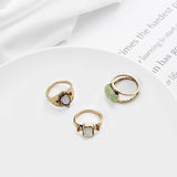 Temperament Gemstone Small Round Ring