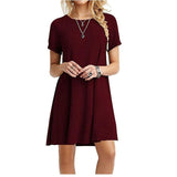 Loose plus size solid color Dress