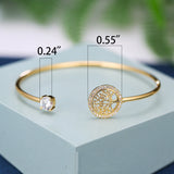 Gold Hope Tree White Diamond Bracelet