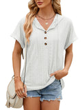 Roporta Hooded Button T-shirt Top