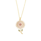 Sun Flower Pendant Necklace