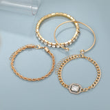 Twisted Cuff 4 Pcs Crystal Bracelet