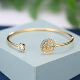 Gold Hope Tree White Diamond Bracelet