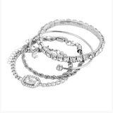 Twisted Cuff 4 Pcs Crystal Bracelet