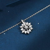 Rotatable Silver Snowflake Necklace