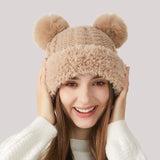 Cute Fur Ball Knitted Hat