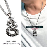 Paved Black Dragon Sword Pendant Necklace