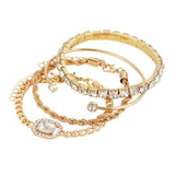 Twisted Cuff 4 Pcs Crystal Bracelet