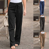 Linen Wide-leg Pants Loose Trousers