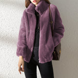 Double Faced Fleece Warm High Neck Sweater