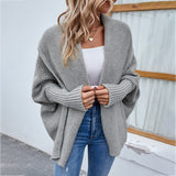 Bat Sleeve Large Lapel Jacket Sweater