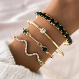 Green Diamond Stretch Bracelet