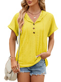 Roporta Hooded Button T-shirt Top