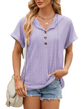 Roporta Hooded Button T-shirt Top