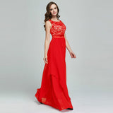 Lace Spliced Chiffon Dress