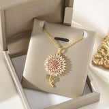 Sun Flower Pendant Necklace