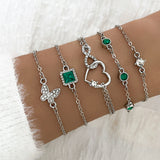 5PC Green Crystal Bracelets