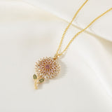 Sun Flower Pendant Necklace