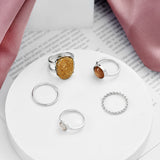 Temperament Gemstone Small Round Ring