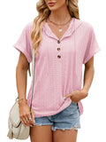 Roporta Hooded Button T-shirt Top