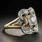 Hollow Carved Zircon Ring