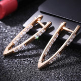 Rose Inlaid Shiny Zircon Earrings