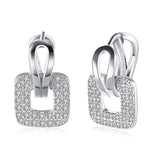 Square Rhinestone Zircon Stud Earrings