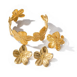 Golden Flower Ornament Jewelry Set