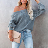 V-neck Lantern Sweater